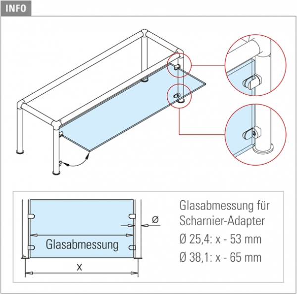 Scharnier-Adapter flach